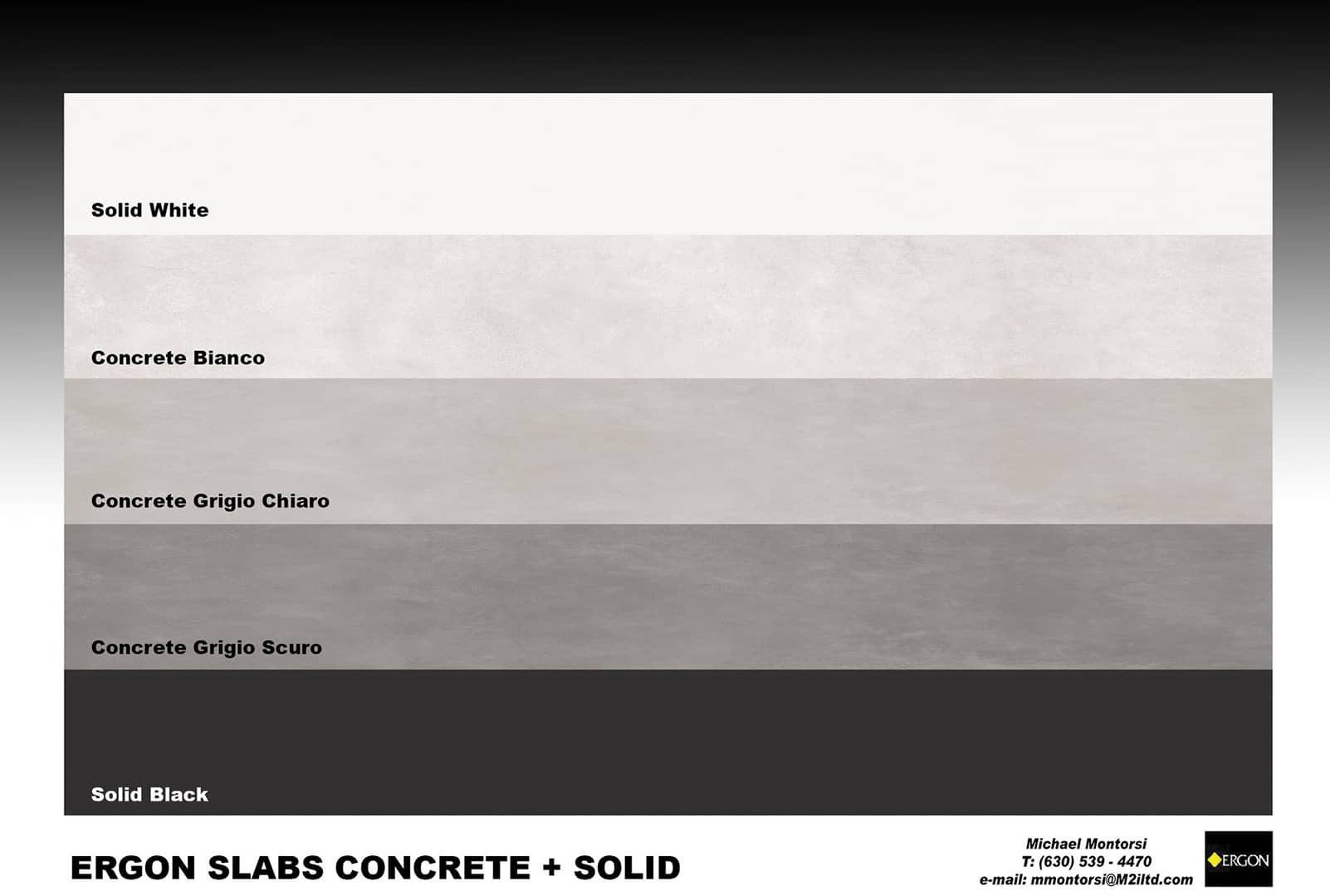 Ergon Slabs Concrete, Solid Colors & Resine Colors